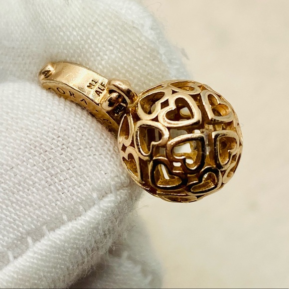 EUC Pandora 787255 Pandora Rose Harmonious Hearts Dangle Charm - Picture 7 of 8